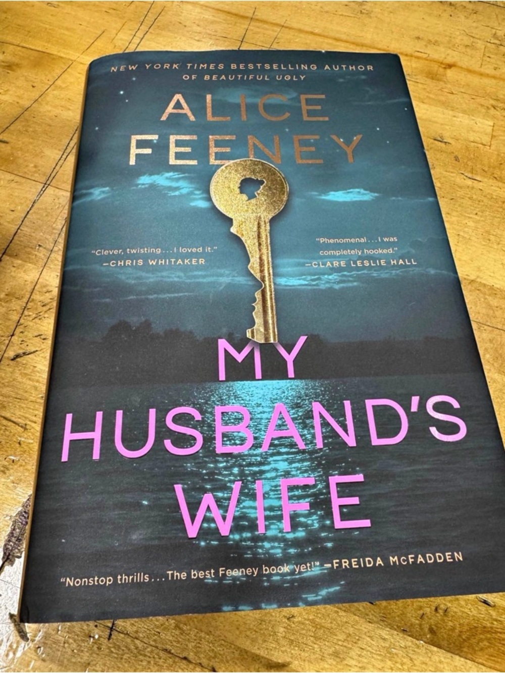 My Husband's Wife by Alice Feeney - Dark Teal & Gold Cover